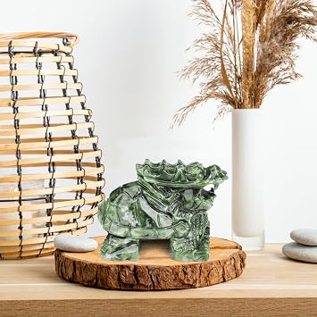 Dragon Turtle Jade Statue Natural 4 Inch Gemstone Sculpture for Home Decoration Feng Shui Figure Collection Art Carved Figure Animal Outdoor Garden Statue Decorative (04 Turtle)