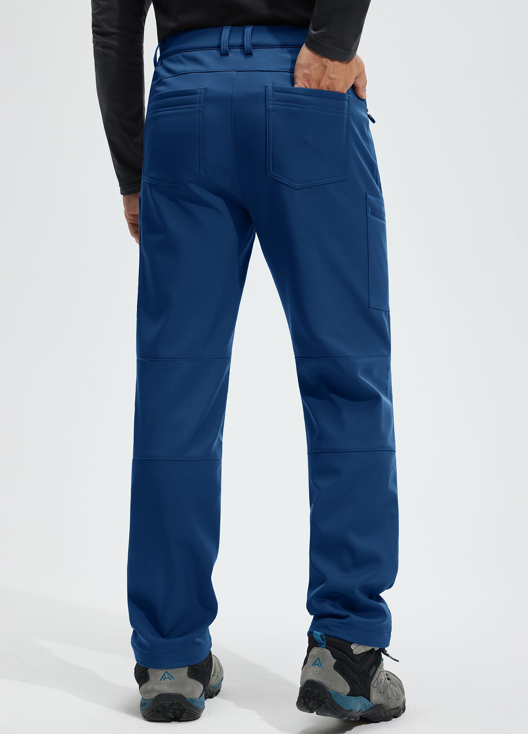 Libin Thermohose Herren Skihose Wanderhose Softshellhose Schiefer Blau 3XL