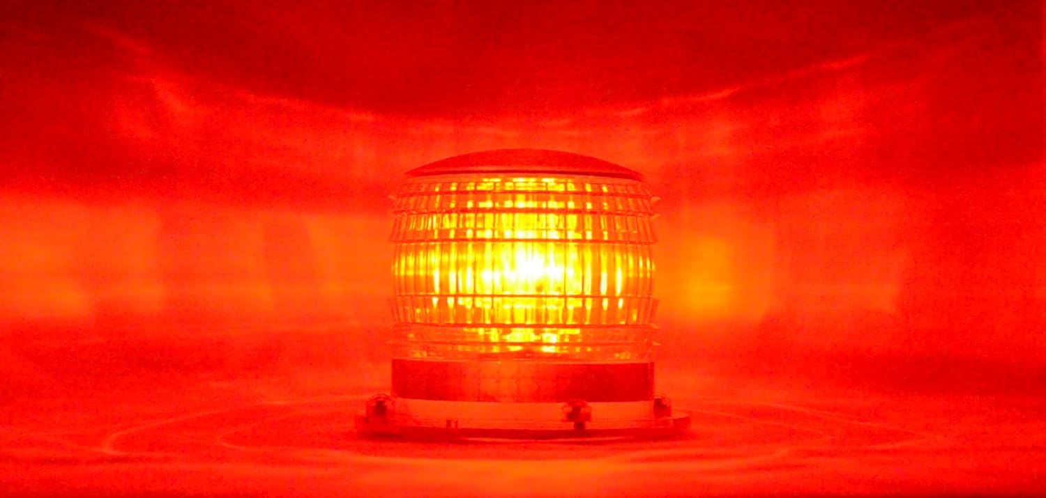 S16LF RED 3NM IP67 SOLAR FLASHING LED Marina Dock Barge Boat Safety Beacon Light