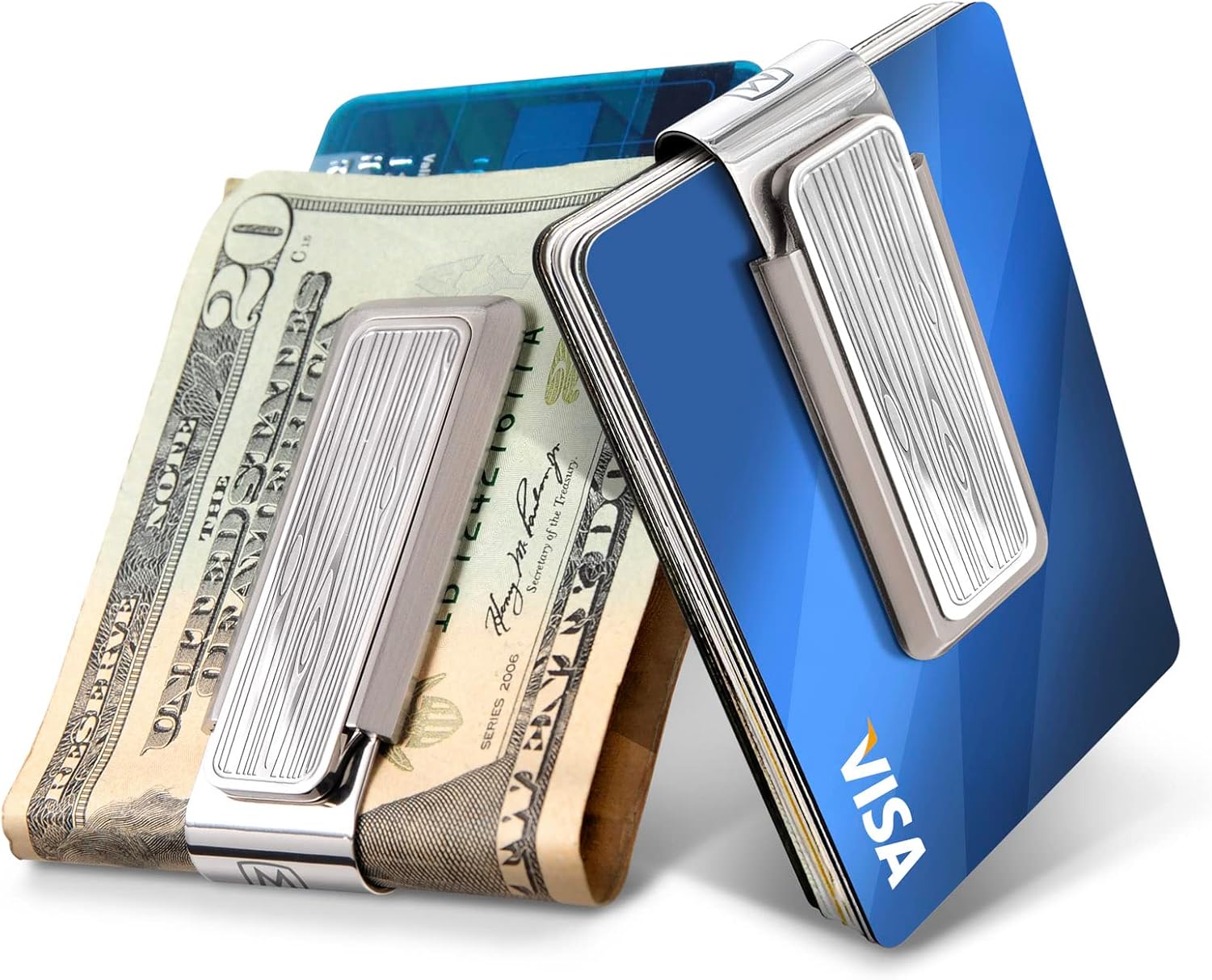 M-Clip Stainless Steel Money Clip - Cash and Credit Card Holder for Men - Minimalist Slim Wallet Alternative