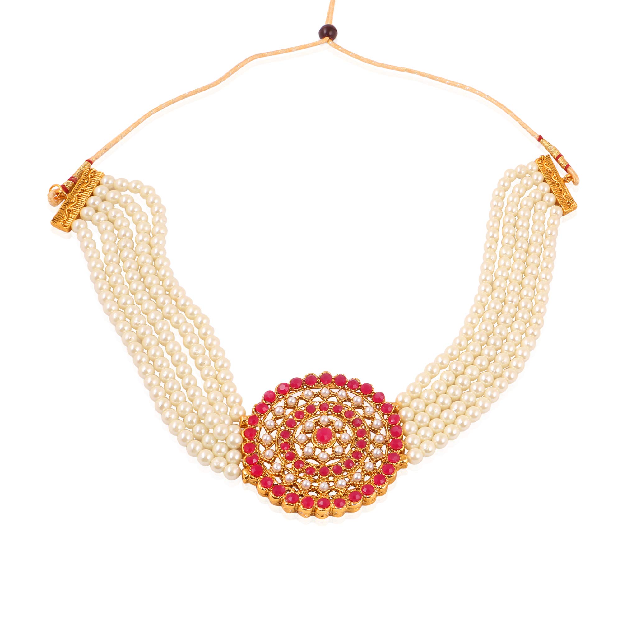 Elegant Traditional Plated Jewellery Set (YBNK_5645)