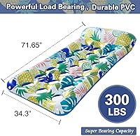 Vista 4 de Flotadores de piscina - Flotador de piscina tamaño adulto, flotador inflable de tela con reposacabezas, flotadores inflables de refrigeración ultra