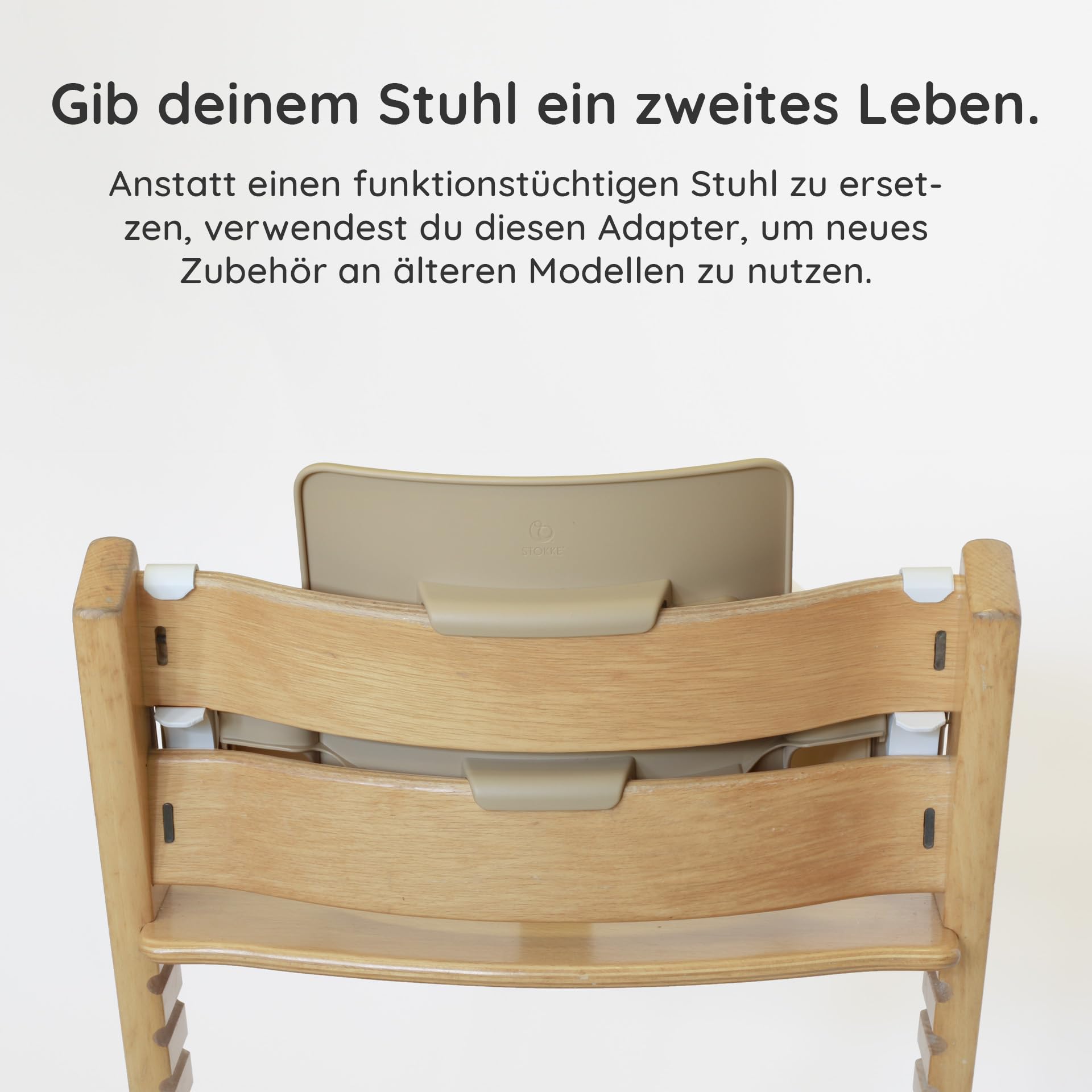 Adapter für ältere Tripp Trapp Modelle, Baby-Set Verbindung, vor 2003, Weiß | Einfache Klemmbefestigung ohne Werkzeug