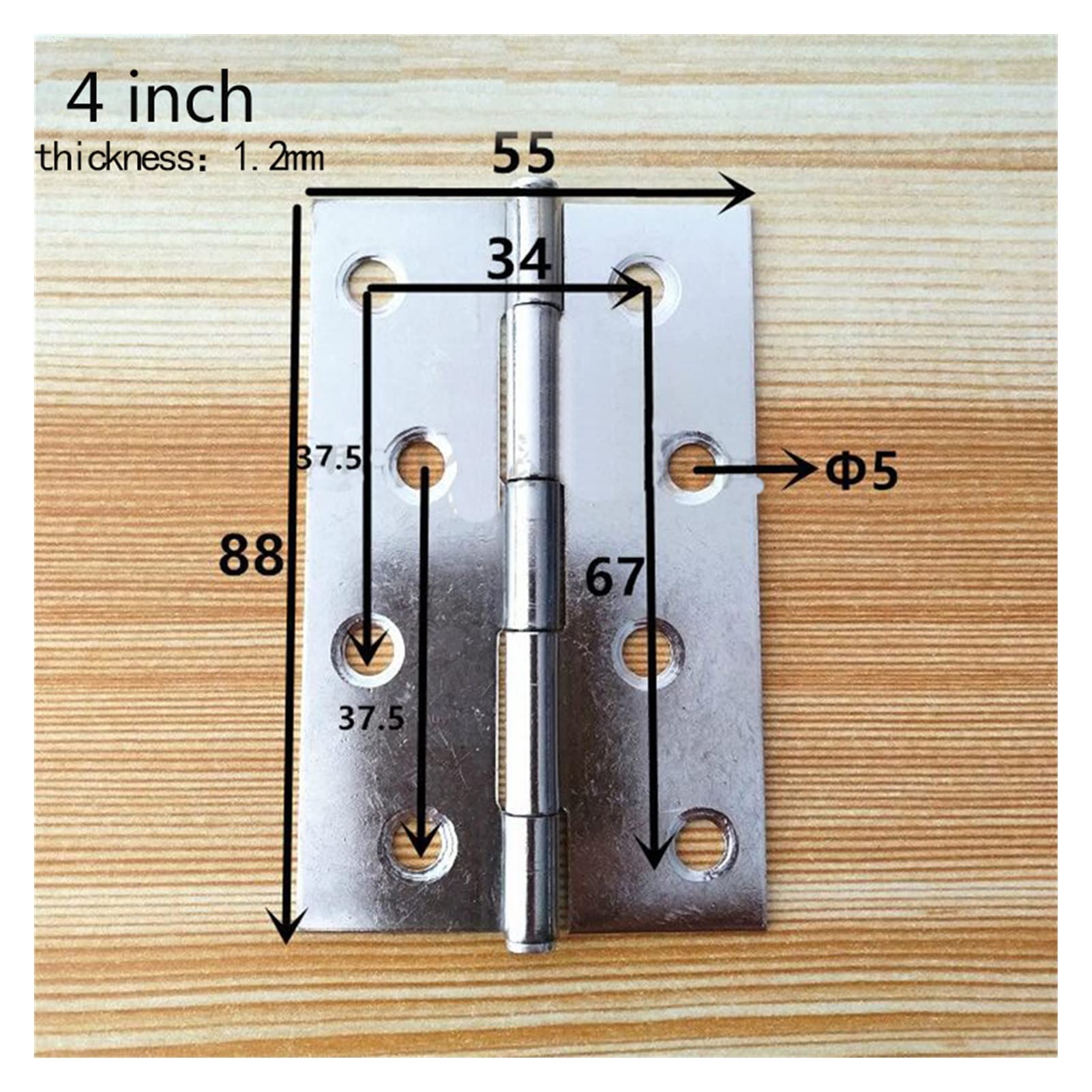 Charnières acier inoxydable pour meuble de salle de bain et placard de bateau 4"