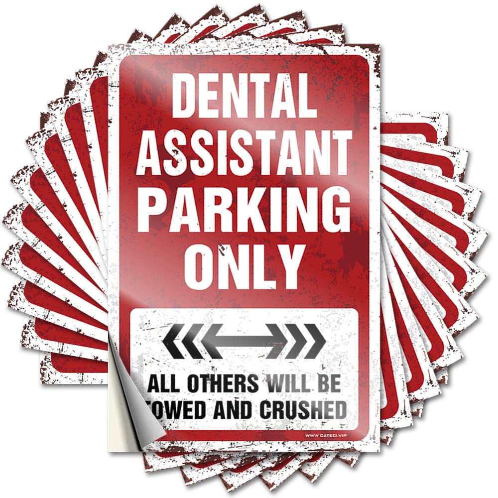 Shower Decor Beer Decals - Dental Assistant Parking Only Hat Waterproof Vinyl Sticker(12X18CM)