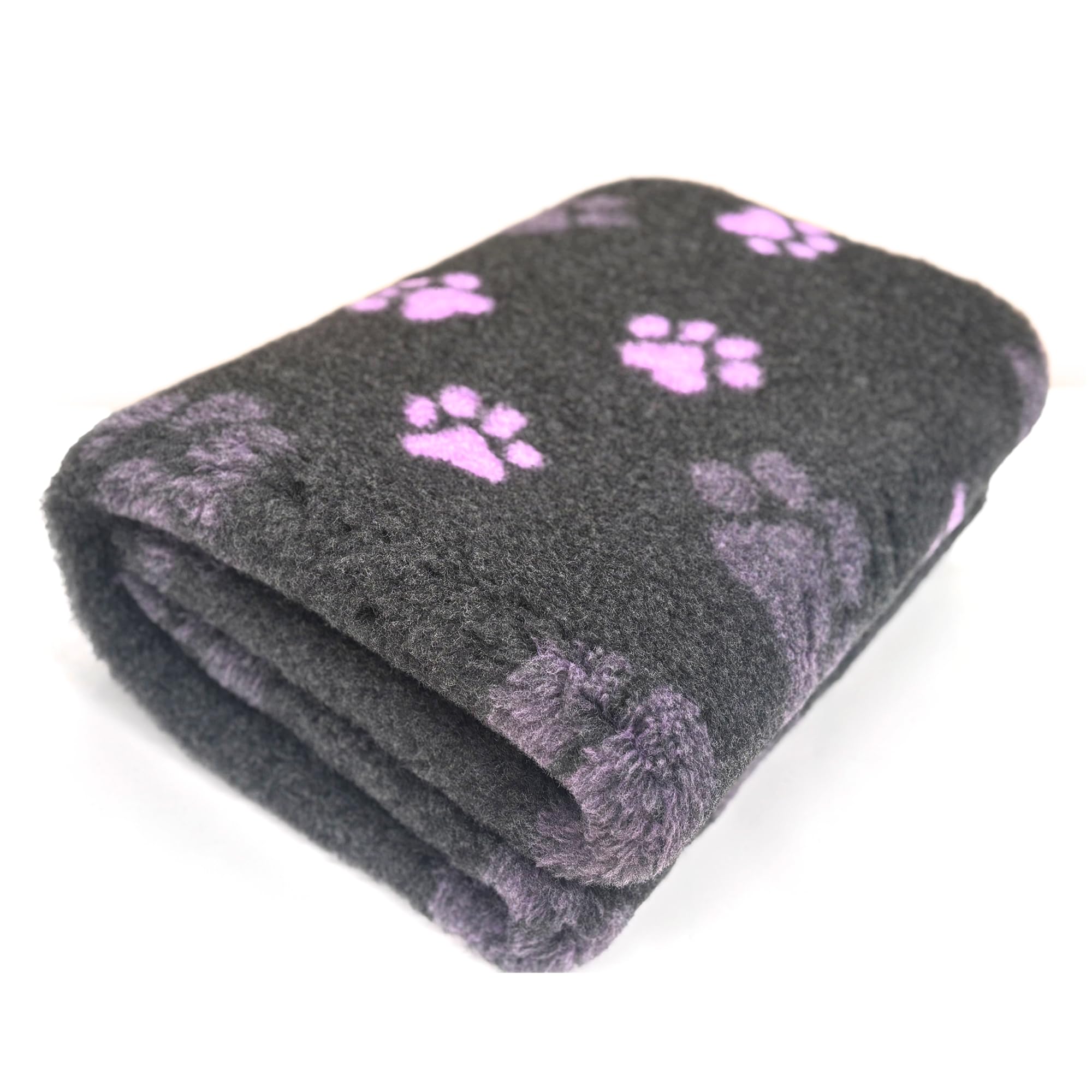 Profleece Premium 2-colour Vet Bedding Quick Drying & Washable Fleece Bedding for Puppys & Dogs - Dog Bed Ideal for Whelping - Charcoal/Lilac 3m x 150cm
