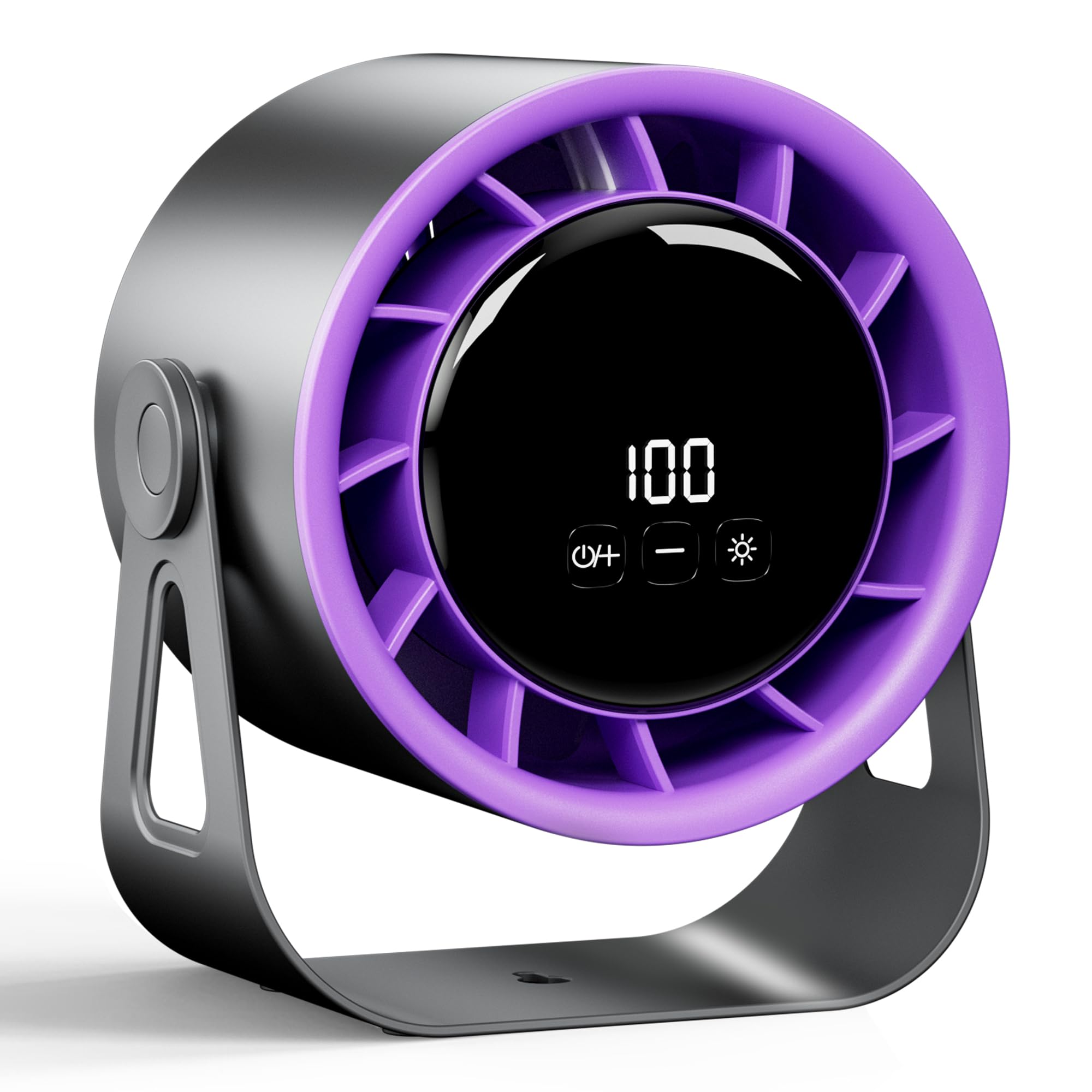 Macchiatto Tischventilator USB mit Akku, Leiser Mini Ventilator, 4 Geschwindigkeiten, 360° Verstellbar, Wiederaufladbar