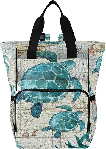 Nueva mochila para pañales para pañales de bebé, bolsas de cambio multifunción tortuga marina paquete de viaje (226te6b), Multi