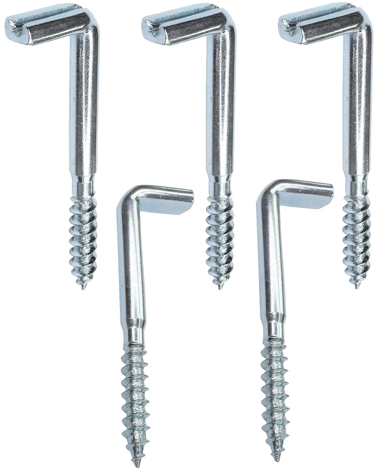 AERZETIX - C47888 - Set of 5 - L-hook Ø4.4x50mm - Threaded wooden screws - screw bead hinge - square piton screw hinge