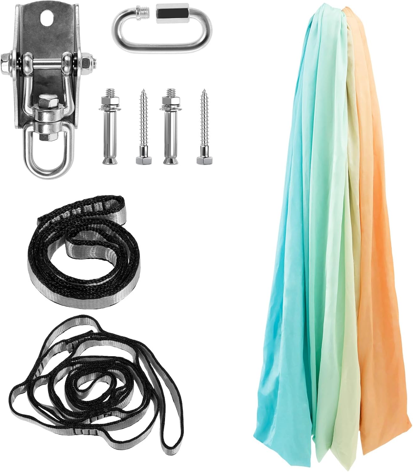 Sensory Swing for Kids & Adults, Double Layer, Holds Up to 200 lbs, Therapy Cuddle Swing, Stretch Resistant, Indoor/Outdoor, Multicolor, Polyester