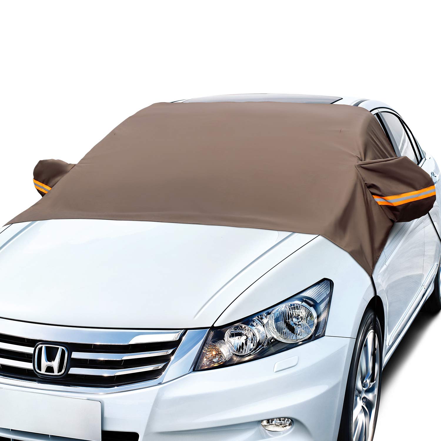 AstroAI Windshield Cover for Ice and Snow, Car Windshield Snow Cover Heavy Duty Oxford Wiper Mirror Protector Windproof Frost Guard Windshield Cover for Cars, Compact SUVs