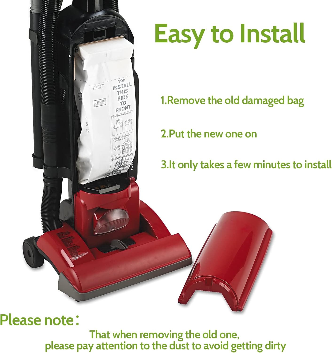Vaccum Cleaner Dust Bags 10pcs Type U Storage Bags Replacement for Dirt Devil, Vacuum Cleaner Disposable Bags Upright Ultra Model Vacuum Part 3920047001 & 392075000