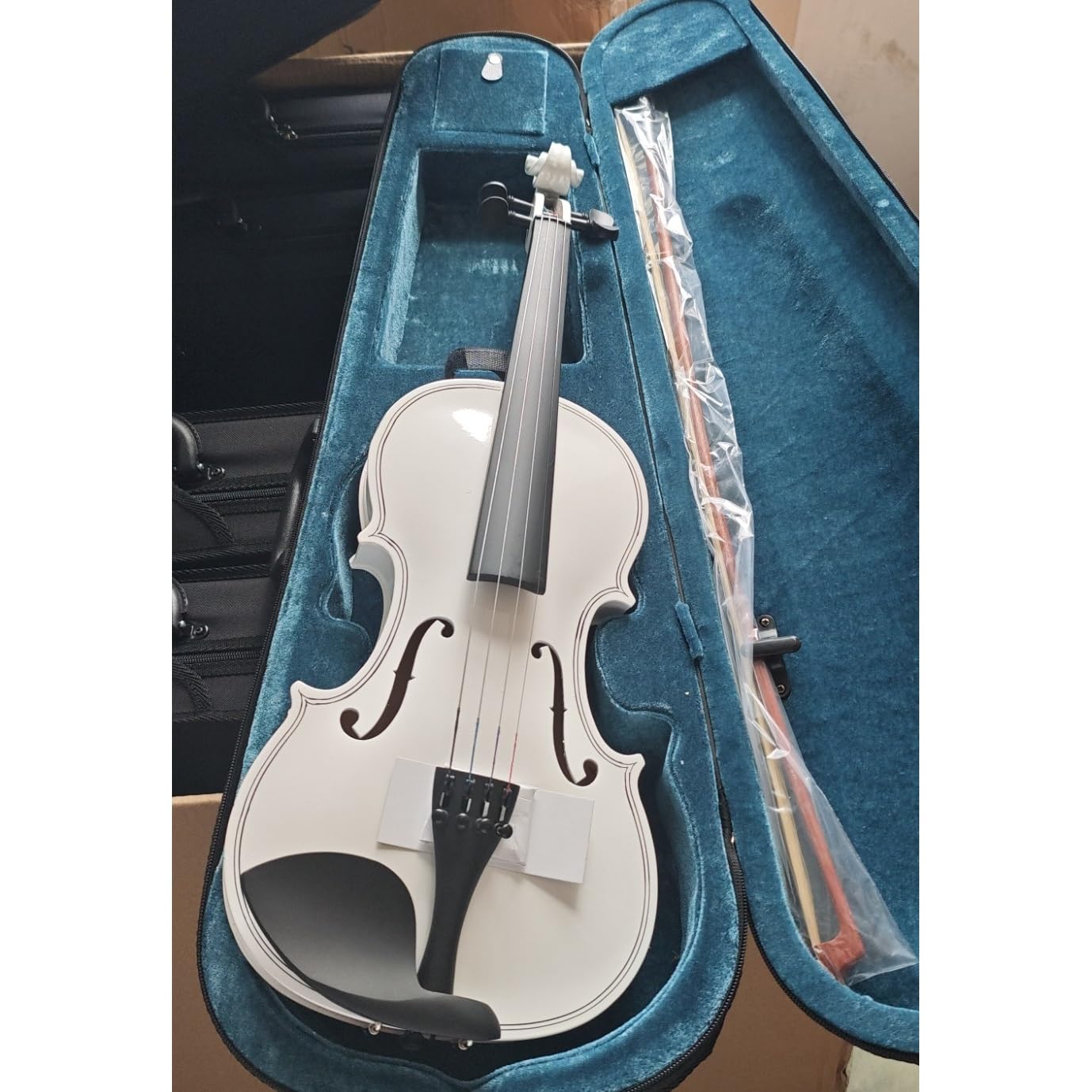 Violino Violino Popolare In Legno Massello Principiante Adulto Che Suona Il Violino 4/4 Violino(White)