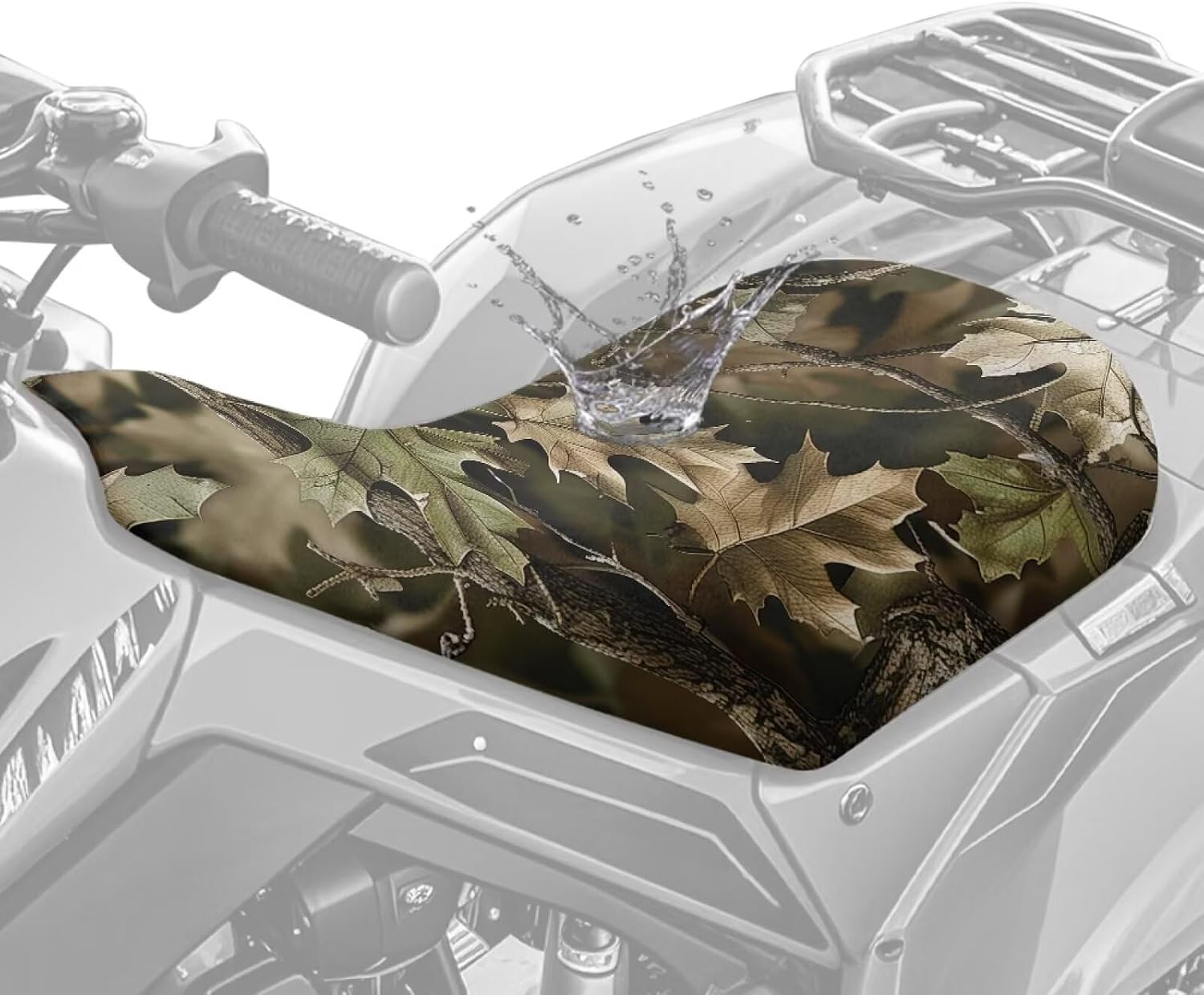 Howilath Camo Oak Hunting Wood ATV Seat Covers Waterproof Universal Elastic ATV Back Seat Powersports Cushion Covers Compatible with Most Vehicle