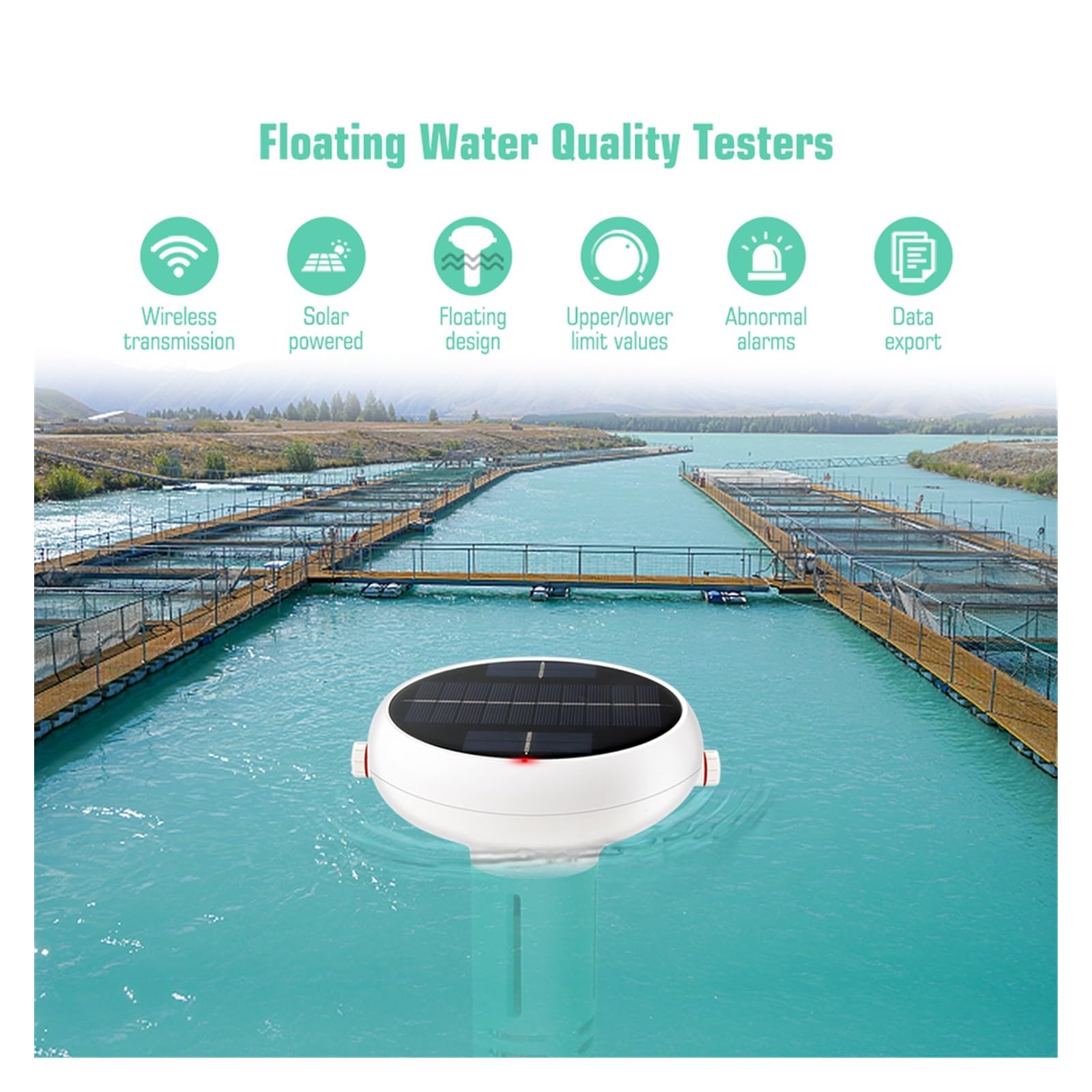 Probador de Agua, Medidor de Cloro Inteligente 7 en 1 PH ORP EC Sólidos disueltos totales salinidad Temp CL medidor de Prueba probador de Agua for Piscina