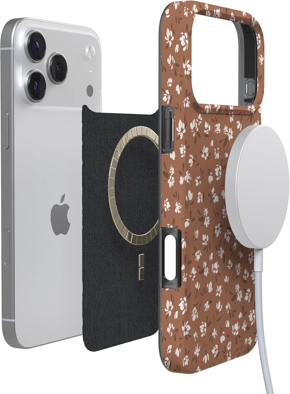 Casely iPhone 17 Pro Max Case | Mocha Meadow | Tiny Flowers | Compatible with MagSafe | Classic Ultra Slim Design