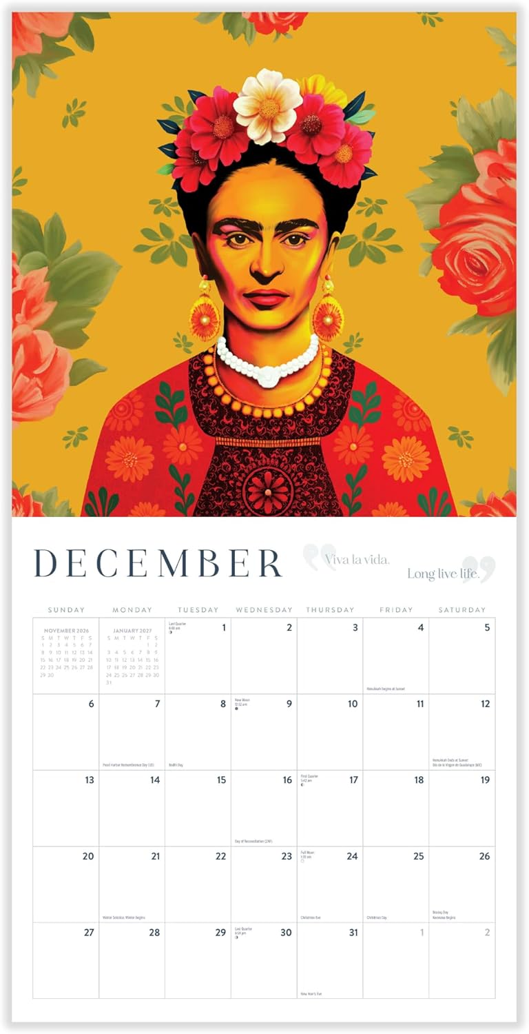 Frida Kahlo 2026 Calendar | 2026 Wall Calendar | Monthly Planner | Planner 2026-2027 | Marble City Press | 12” x 24” | Sustainable | Plastic Free | Printed on Thick Art Paper - Image 5