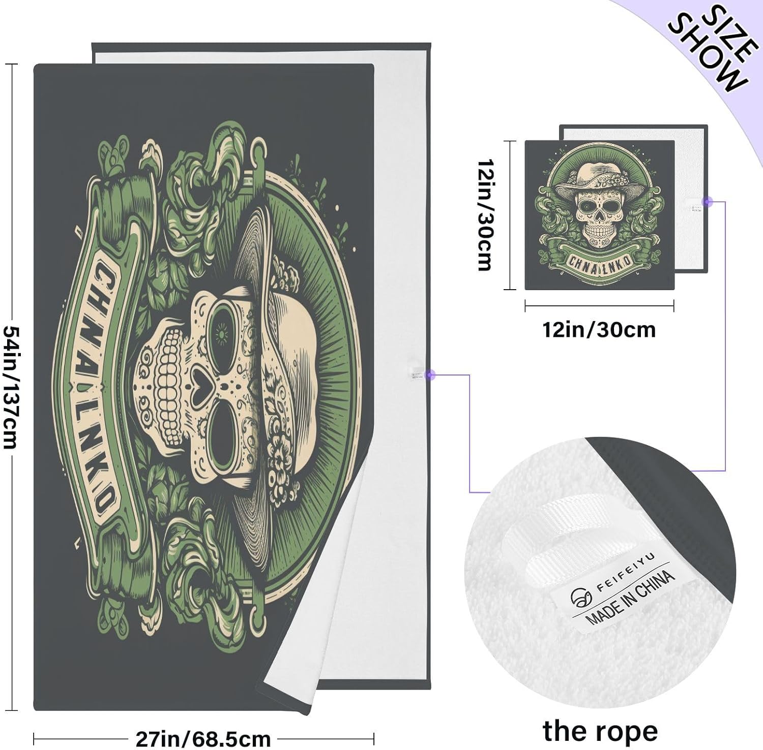 Hand Towels Premium Soft and Highly Absorbent Art Skeleton 2 Pcs Towels for Bathroom Set 100% Cotton Decorative Face Towels