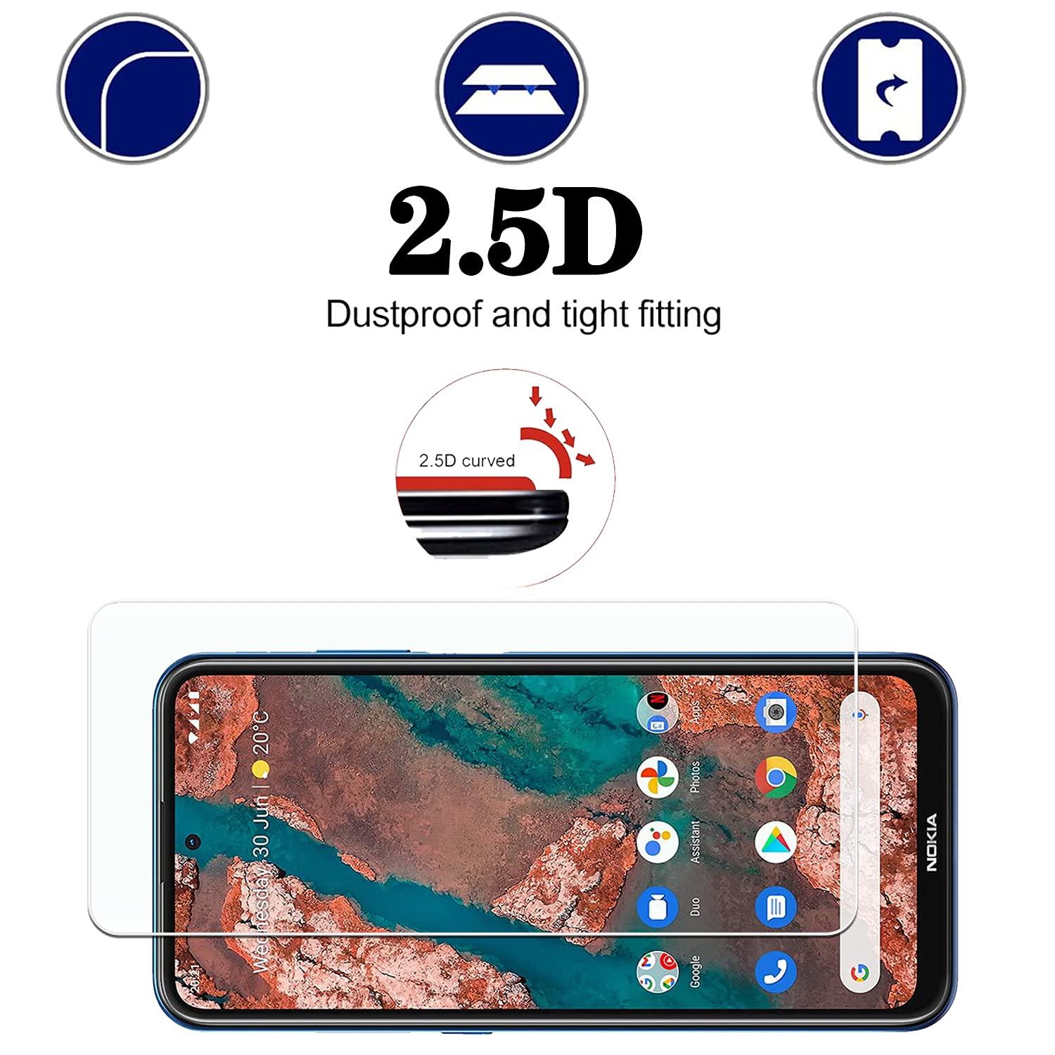 VETRO TEMPERATO 3MK Protezione Lente per Nokia XR20 | Antigraffio, Oleorepellente - Facile Installazione 1 Pezzo