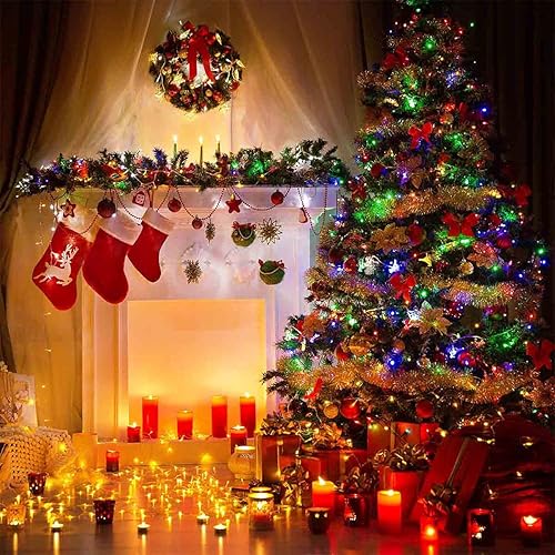 Miniatura 4 de Guirnalda de luces solares, 100 luces LED de alambre de cobre, luces solares de 33 pies, 8 modos, impermeables, para exteriores, para fiestas de