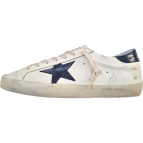 Golden Goose Men's Vintage Superstar 15430 White Blue Sneakers Shoes