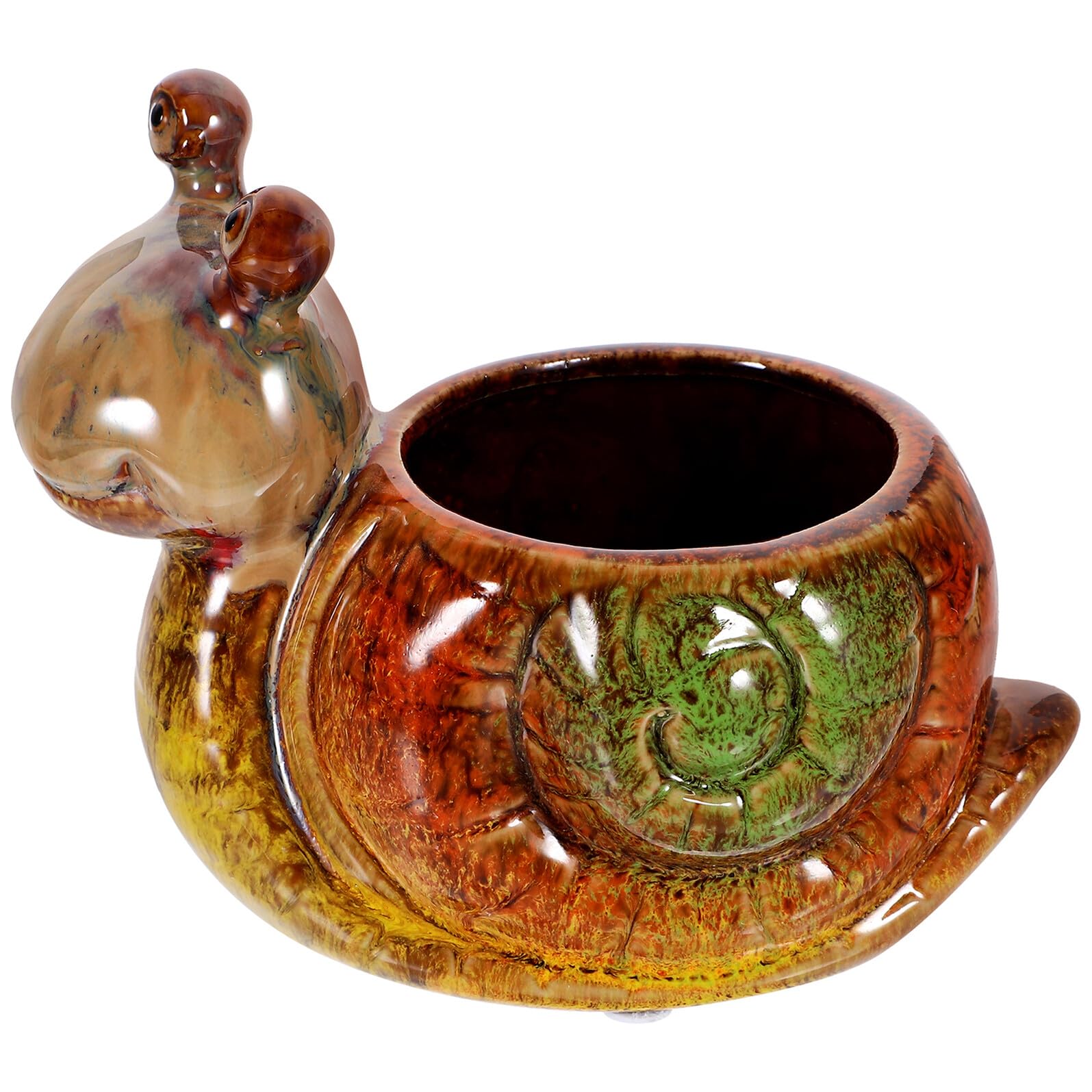 Pot de fleurs escargot idéal pour décoration jardin balcon et bureau
