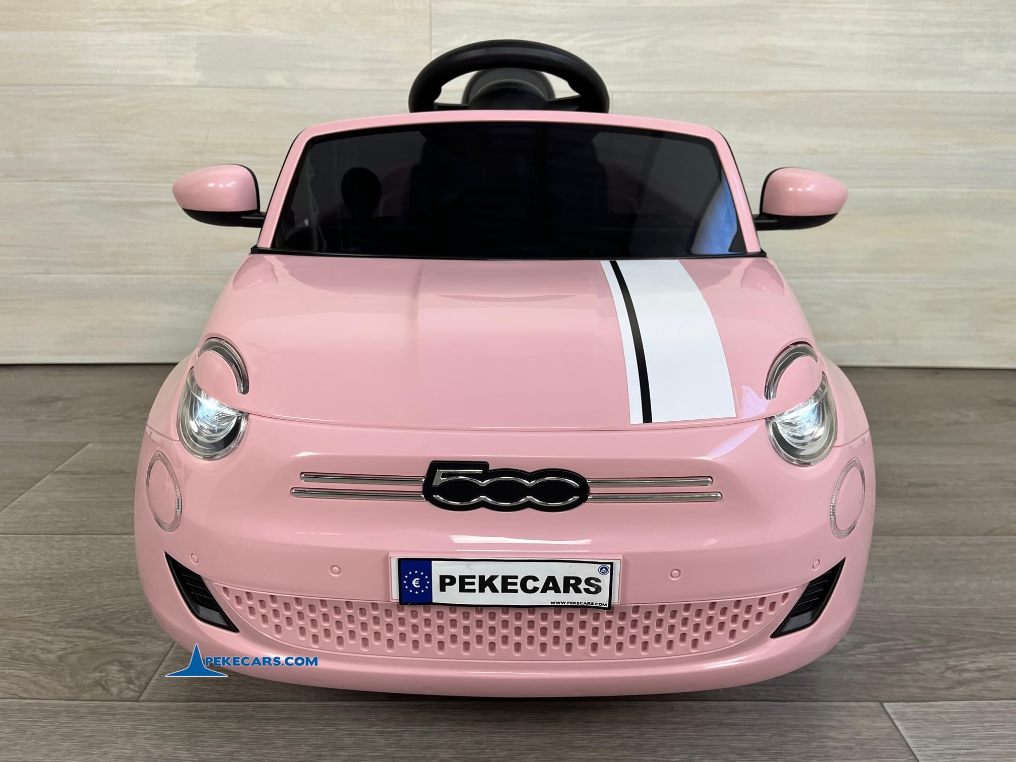 Fiat 500 12V Rosa Coche Eléctrico Infantil para niños y niñas de 1 a 5 años con Mando radiocontrol, USB, MP3, Varias velocidades y Freno automático