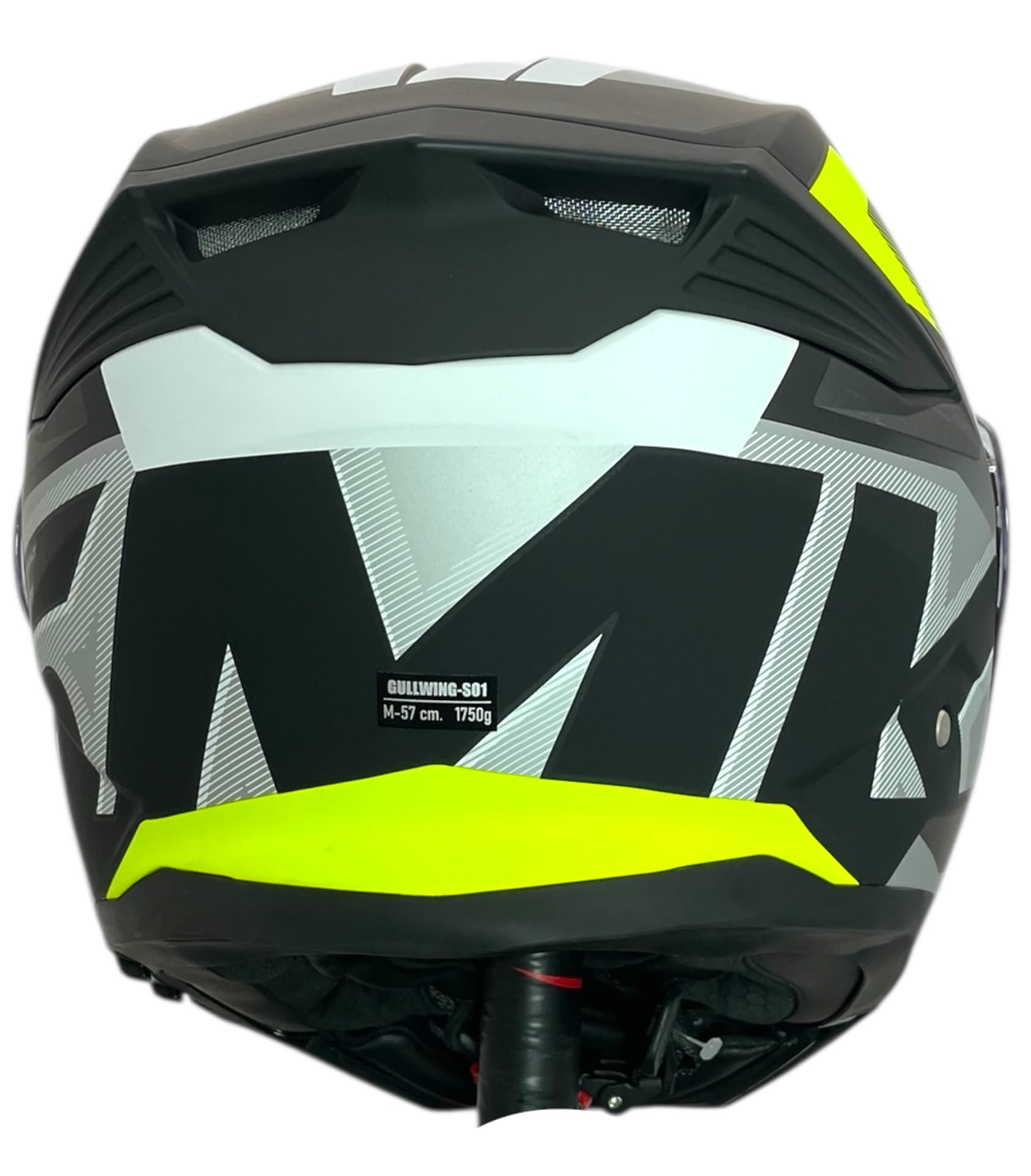 SMK Helmets Casco Modular GULLWING Venture Decorado Mate Blanco Y Amarillo 22.06 con Doble Visor P/J (L 59/60)