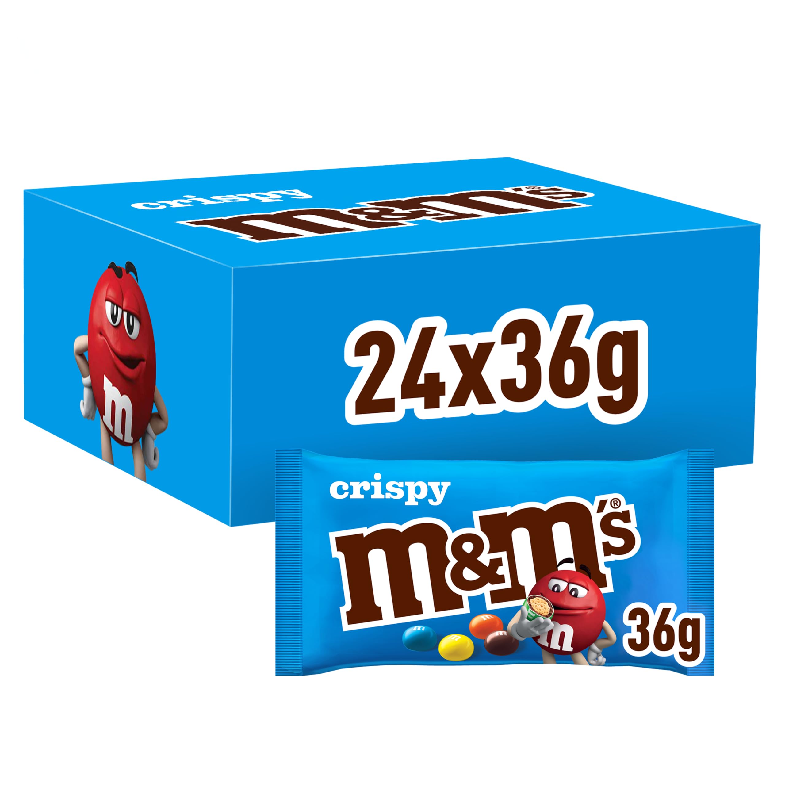 M&M'S Crispy Schokolinsen, Schokolade Großpackung für Halloween 24x36g