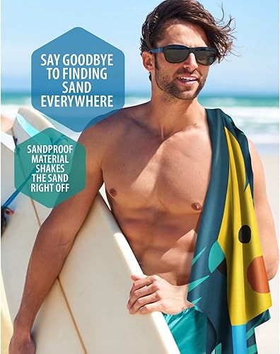 Miniatura 7 de VENTURE 4TH Toalla de playa de microfibra secado rápido, compacta, sin arena, absorbente, a prueba de arena y ligera, perfecta para camping, playa y