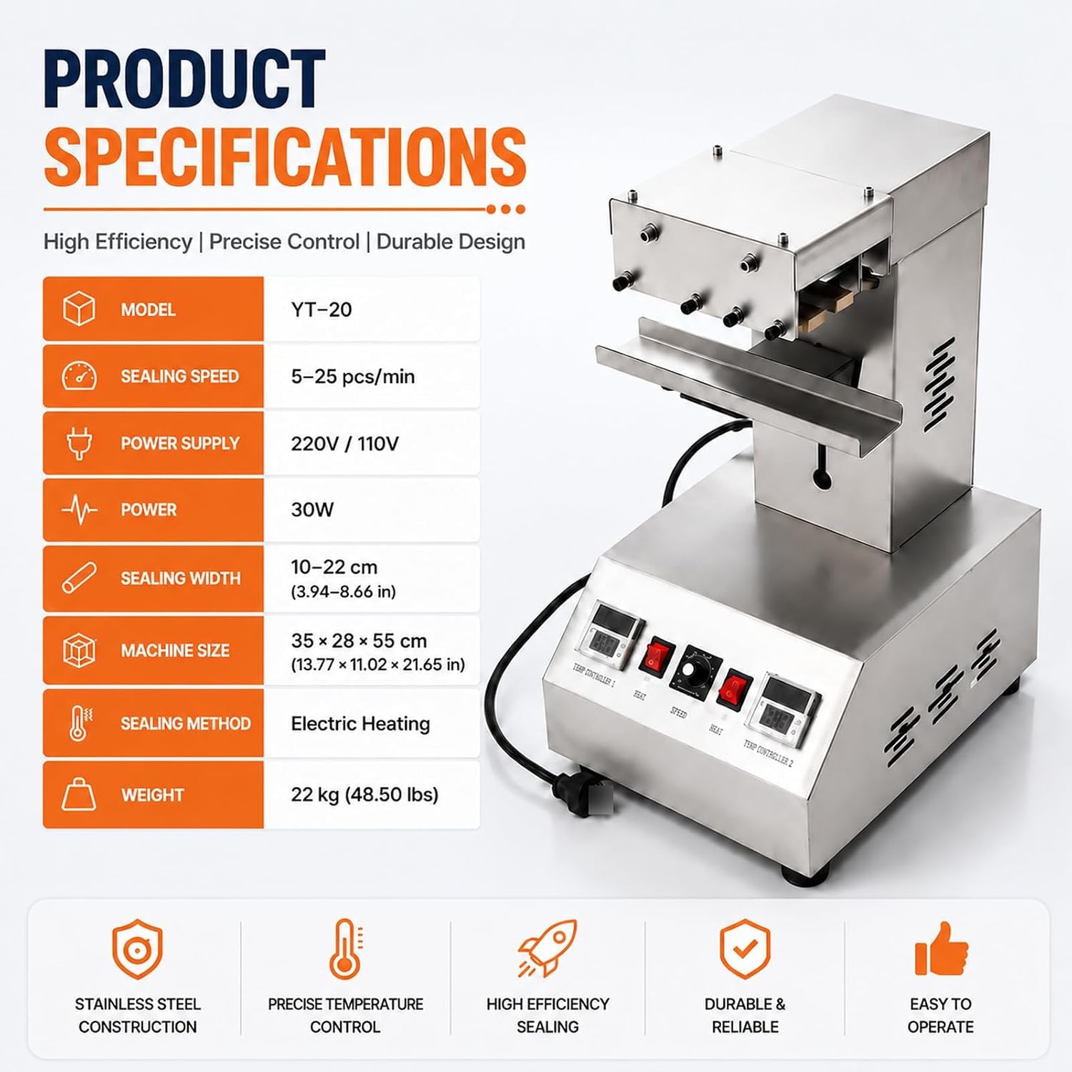 TYH Máquina Selladora De Tubos Eléctrica, Máquina Selladora Automática De Tubos con Funciones De Corte E Impresión, Temperatura Ajustable De 0 A 300 ℃, para Sellar Tubos De Cosméticos