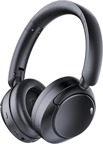 TIMU Hybrid Active Noise Cancelling Bluetooth Headphones, Wireless Over Ear Headphones with Bluetooth 5.4, 80H Playtime, Stereo Sound, 6 ENC Clear Call Mic, Low Latency for Travel Office Workout - 72% off