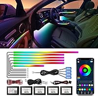 Vista 14 de Luces acrílicas para interior de automóvil, tira de luz LED AMKI para automóvil con control de aplicación y subcontrol, accesorios de automóvil, kit
