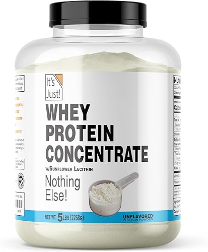 It's Just! - Concentrado 100% de proteína de suero, fabricado en Estados Unidos, WPC-80 premium, sin sabores añadidos ni edulcorantes artificiales