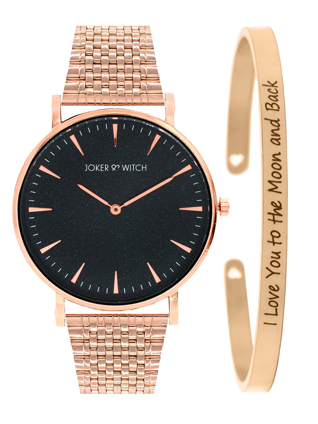Joker & Witch Stainless Steel Sydney Rosegold Analogue Watch Bracelet Stack For Women, Black Dial, Rose Gold Band (B08TC5KWMS) Amazon Price History, Amazon Price Tracker