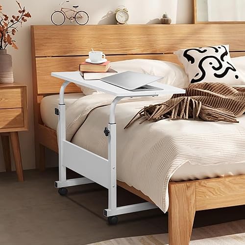 Miniatura 41 de Karl home Mesa móvil pequeña de 23.6 pulgadas, escritorio para computadora con ruedas, altura ajustable, carrito de computadora portátil, mesa Negro