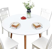 Vista 9 de NEWISHER Mantel redondo ajustable de elastano elástico negro con bordes elásticos para comedor, picnic y patio, 48 pulgadas