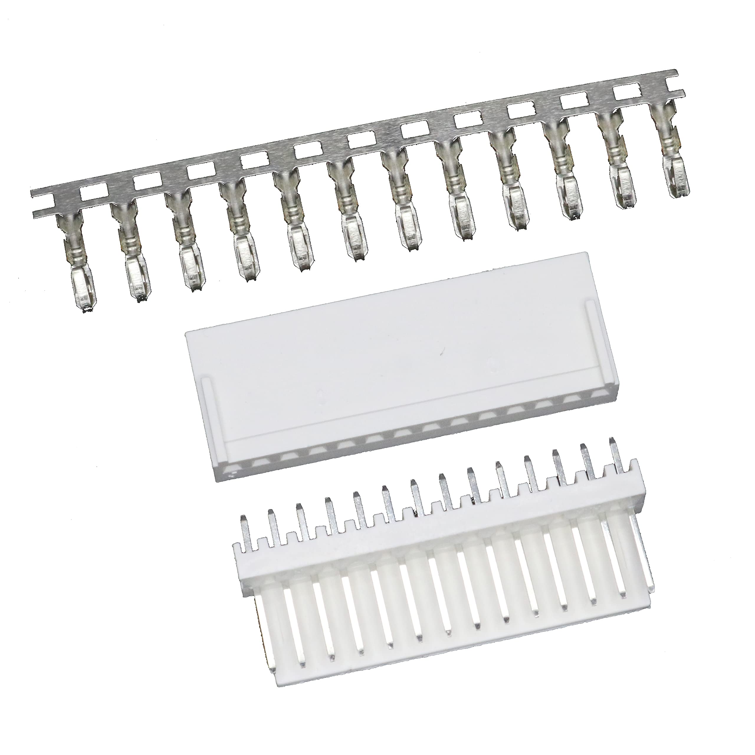 2510 2.54mm 14-pin Board-to-Wire Crimp Connector Plug + PCB Socket + Crimps, Pack of 20 Compatible With Molex KK 254 / Molex 5051