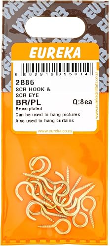 Eureka No2 Curtain Hooks and Eyes 8-Piece Set