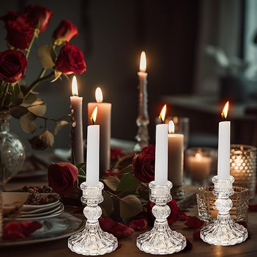 Miniatura 5 de Maxcheck Juego de 6 portavelas de cristal cónico para candelabros, portavelas decorativo para boda, fiesta de Navidad, centro de mesa, aniversario,