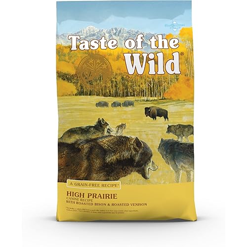 Taste of the Wild High Prairie Canine Grain-Free Recipe with Roasted Bison and Venison Adult Dry Dog Food, Made with High Protein from Real Meat and Guaranteed Nutrients and Probiotics 28lb