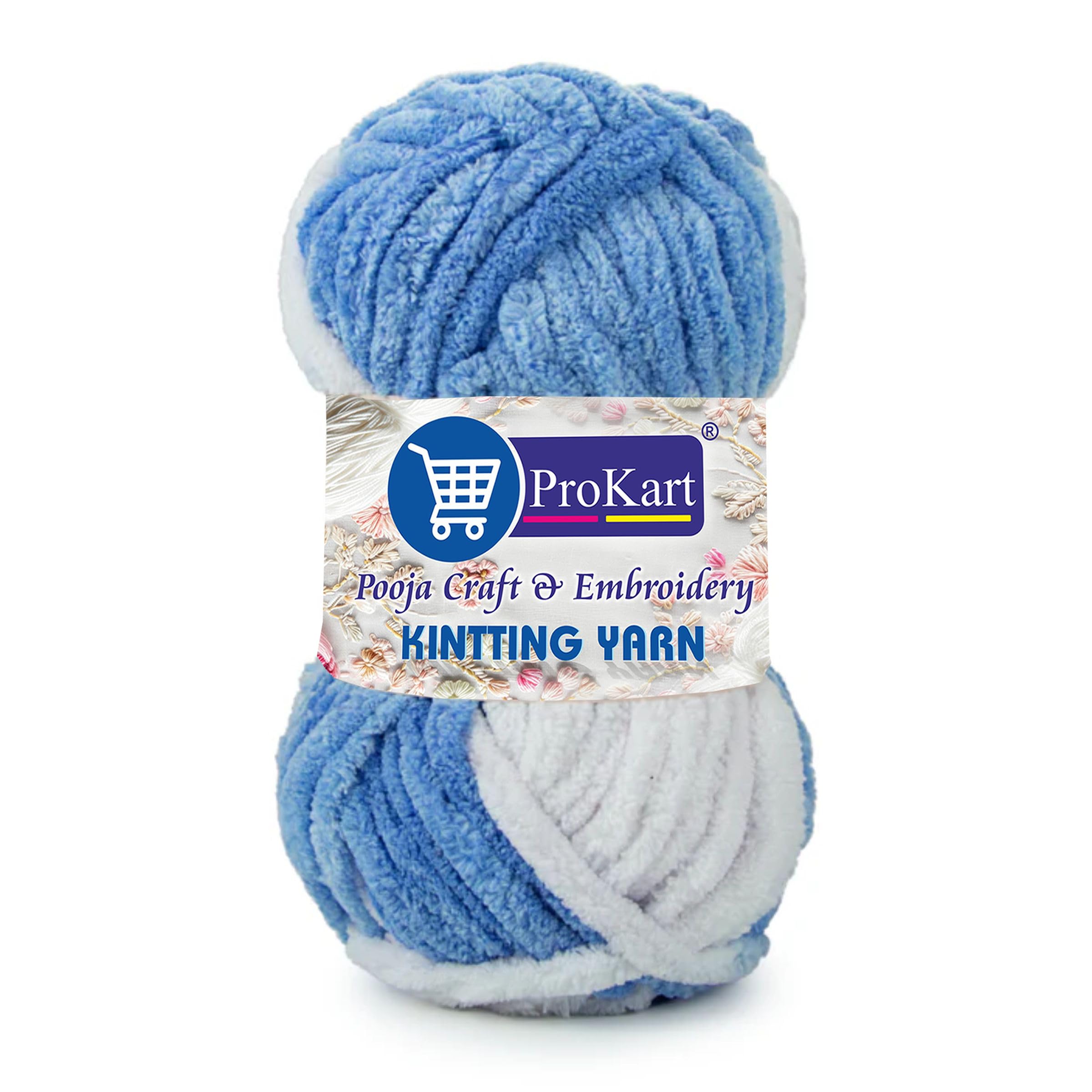 ProKart Blanket Yarn Supersoft Knitting Wool Ball | Plush & Cuddly, Chenille Yarn | (1 Ball/100 Gram Each) | Multi Colour Hand Knitting and Crocheting Yarn Ball Suitable for Craft, Sweaters, Babywear, Baby Blankets (Multicolor- MLB0013, Pack of 1)