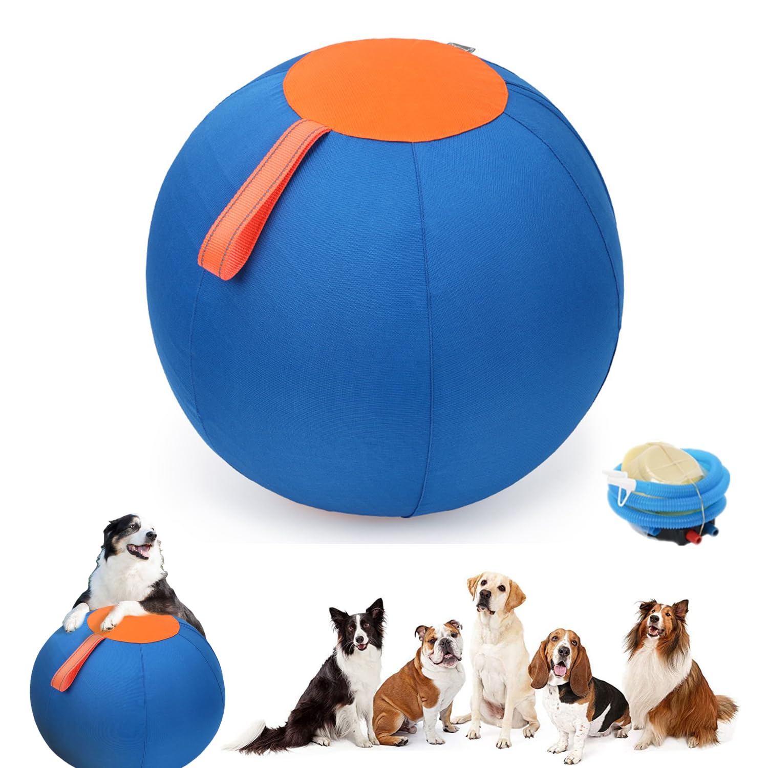 Pet Balle de Jeu pour Chien Balle Géante pour Chien Grand Ballon Gonflable Jouet pour Animal Domestique Grand Ball de Cheval Ballon Troupeau Ball d'entraînement pour Chevaux Chèvres Agneau (Ø 45cm)