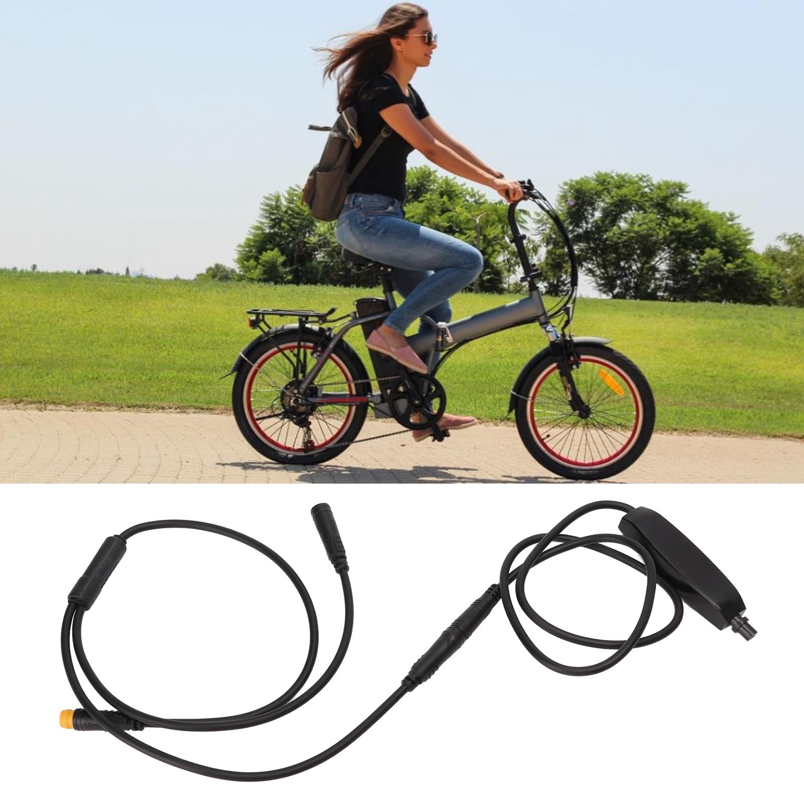E czujnik zmiany biegów roweru chroń silnik 3-pinowy interfejs E zestaw do konwersji roweru części do aktualizacji modyfikacji roweru EBicycle (Sensor (metal) + 1T2 cable (long style))