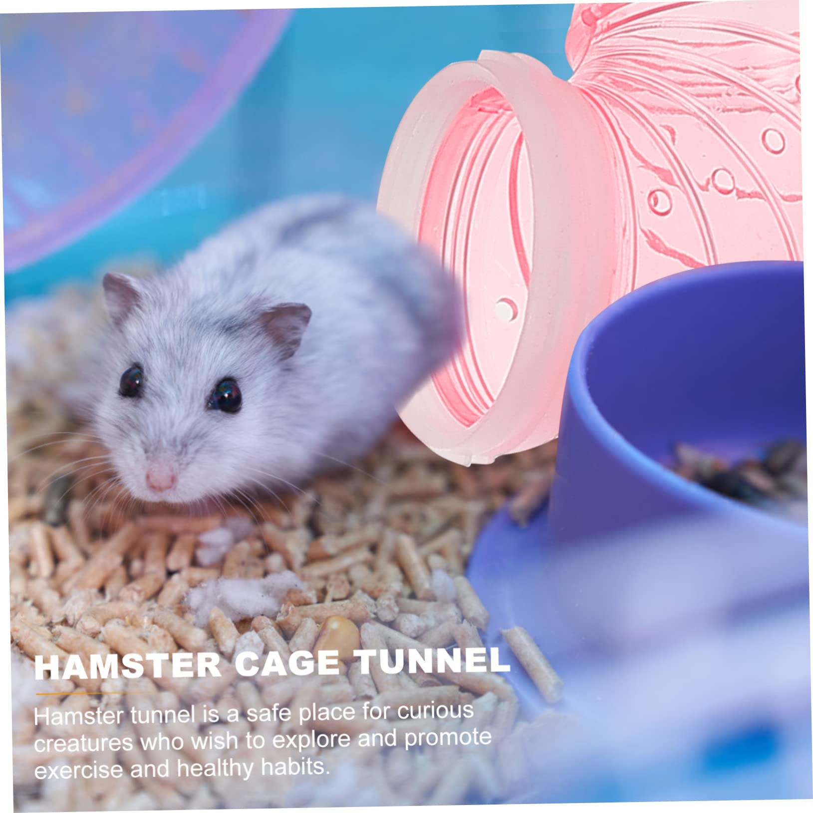Selbstgemacht Hamster Kunststoffrohr Hamsterkäfigröhre 12 Stück Rosa | Kunststoff, für Tierkäfige, Modularer Aufbau, 12 Teile, Passend für Hamster