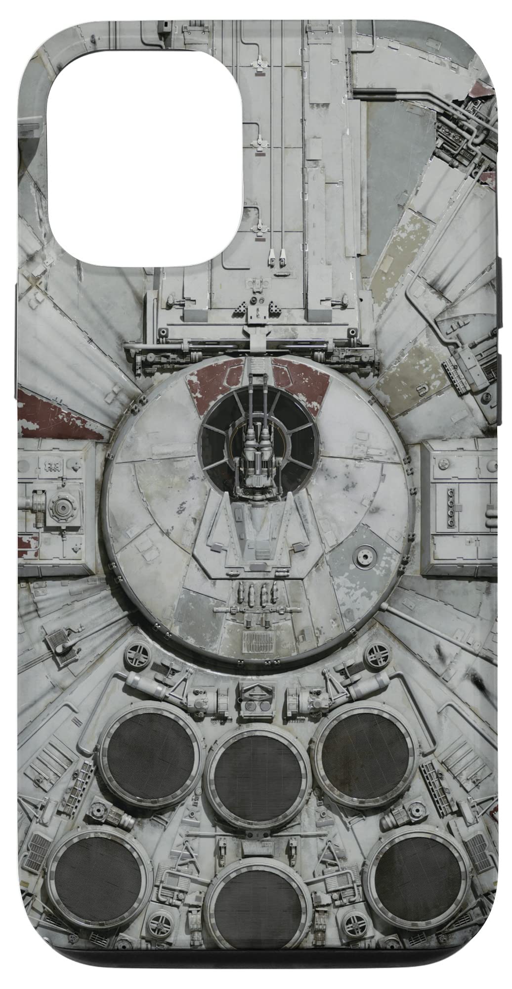 iPhone 15 Star Wars Millennium Falcon Close Up Gray Case