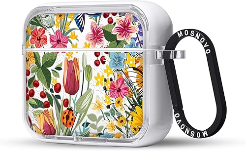 Miniatura 249 de MOSNOVO Funda protectora transparente para AirPods Pro 3, con anillo de metal duro de lujo de doble capa a prueba de golpes, diseñado para AirPods