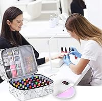 Vista 7 de Estuche organizador de esmalte de uñas - Capacidad para más de 42 botellas (15ml/0.5 fl oz) y 1 lámpara de uñas, estuche de transporte de esmalte