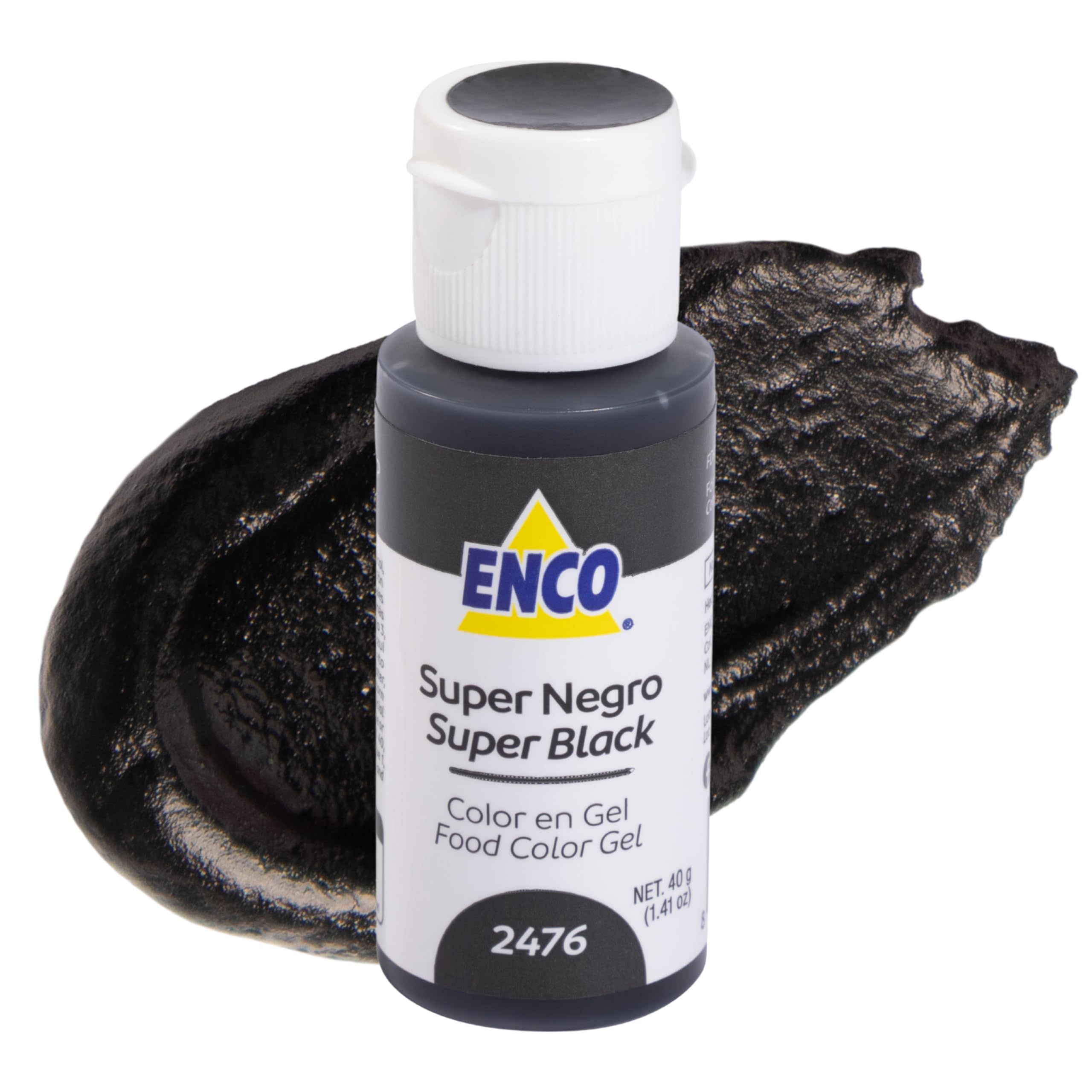 ENCO Food Coloring Gel Super Black 1.41 oz (40g) Concentrated, Vegan