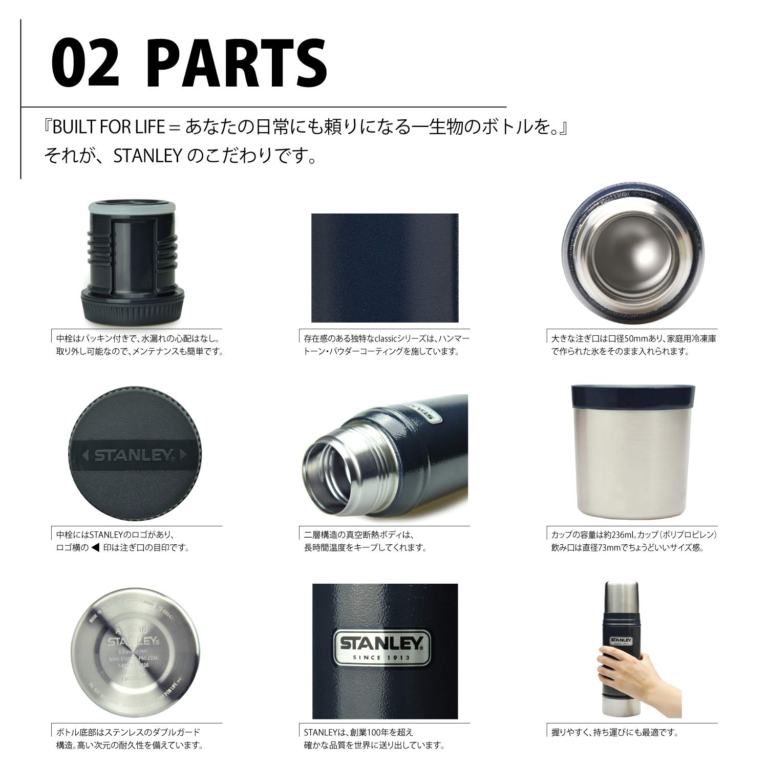 : スタンレー スタンレークラシック真空ボトル 0.47L